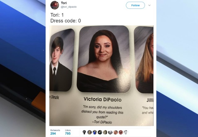 Graduating senior calls out school's dress code in viral yearbook quote