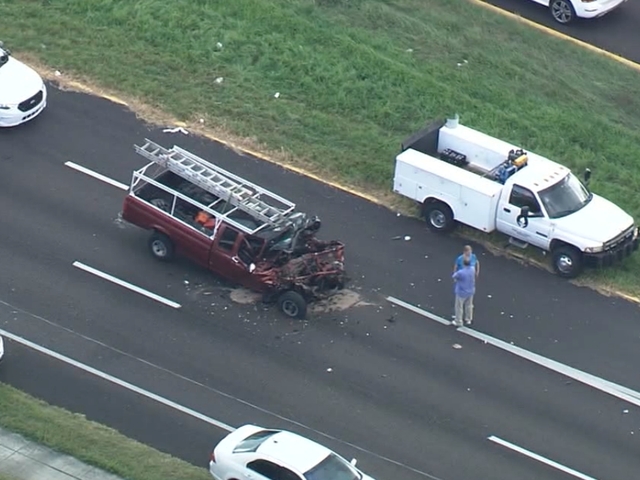 Pickup truck crashes into school bus in St. Petersburg