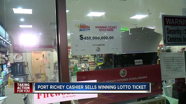 The Mega Millions jackpot winning ticket was purchased at a 7 Eleven store on Ridge Road in Port Richey