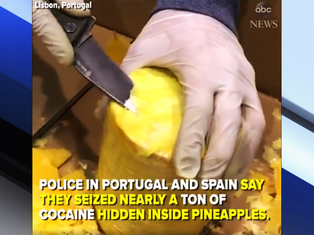 Spain, Portugal seize cocaine hidden in shipped pineapples