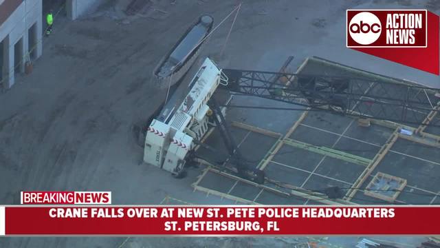 Crane falls over at construction site Crane falls over at construction site