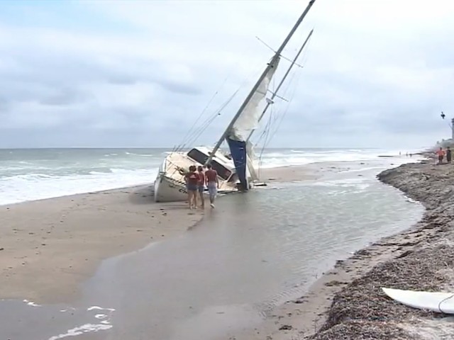 Sailboat that washed ashore after Hurricane Irma to stay beached for sea turtle nests