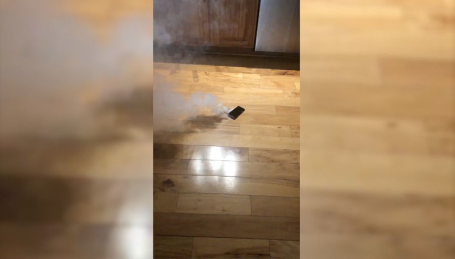 Brand new Samsung phone catches fire, burning Odessa man