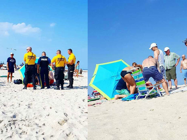 Woman impaled by umbrella while lying on beach