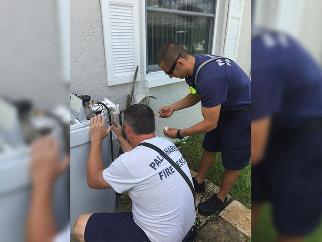 Elderly man hospitalized after falling while replacing pipes, firefighters return to finish the job